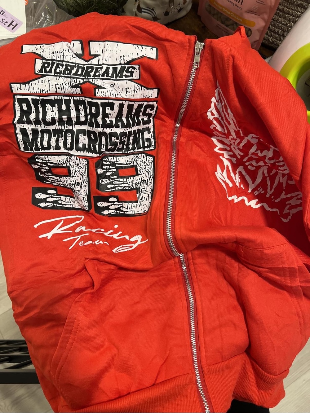 Kids Red Racing Zip-Up Hoodie Jacket